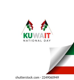 Ilustración de diseño de plantillas de vectores del Día Nacional de Kuwait