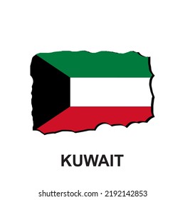 kuwait national flag attractive and cool vector