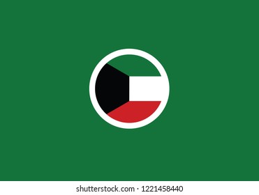 Kuwait national flag circle shape country emblem state symbol