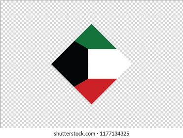 Kuwait national flag diamond shape state symbol