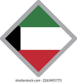 Kuwait national flag icon vector Illustration material