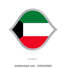 Bandera estilo de la selección nacional de Kuwait para las competencias internacionales de baloncesto. Señal del vector.