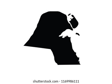 Kuwait outline map state shape country borders