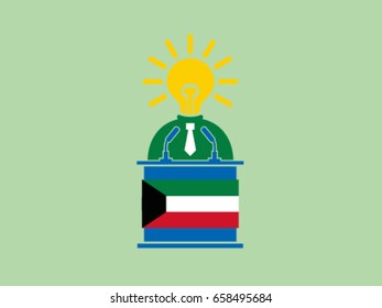 Kuwait Podium Bright Idea Businessman Speech