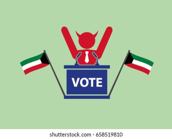 Kuwait Podium Corrupt Politician Celebrate Poll