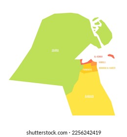 Kuwait political map of administrative divisions