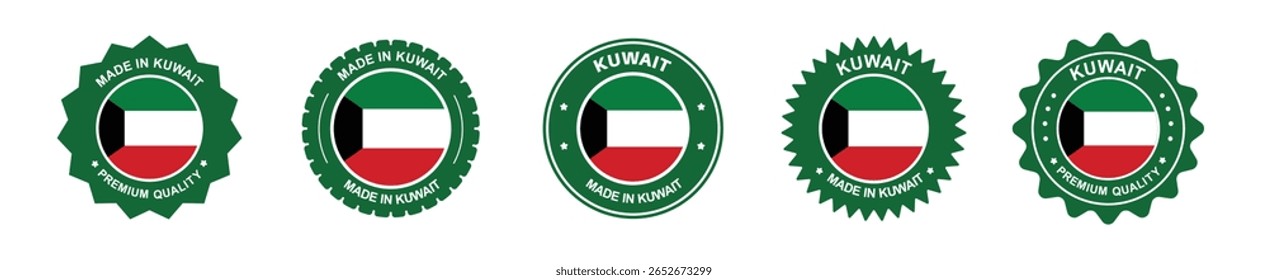 consultado em 15 de julho de 2012 "kuwait product label set. kuwait flag, premium made in kuwait" . Etiquetas, selos, carimbos, bandeiras, ícones