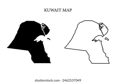 Landkarte der Region Kuwait Vektorgrafik