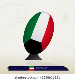 Kuwait Rugby Ball on Rugby Kicking Tees with Modern Design. Illustration perfect for sports, national pride, and rugby-related projects.