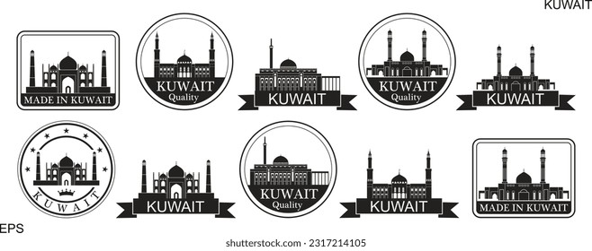 Kuwait set. Isolated Kuwait on white background