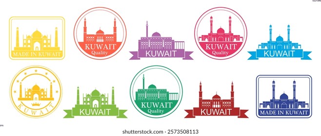 Kuwait set. Isolated Kuwait on white background