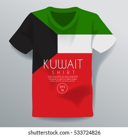 Kuwait Shirt : National Shirt Template : Vector Illustration