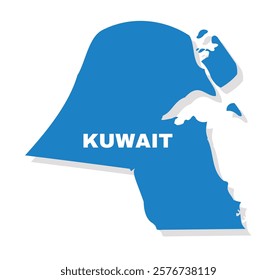 Kuwait simple flat vector illustration map
