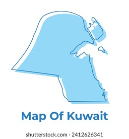 Kuwait simple outline map vector illustration