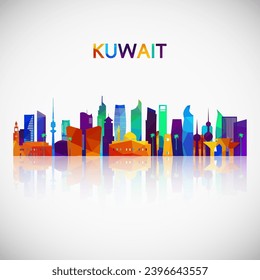 Kuwait skyline silhouette in colorful geometric style. Symbol for your design. Vector illustration.