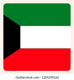 Kuwait-Flag-Button, Social Media-Kommunikationszeichen, Business-Icon.