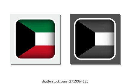 Icono de bandera redondeada de Kuwait Square