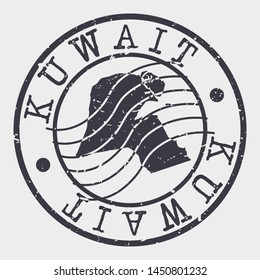 Kuwait Stamp Postal. Map Silhouette Seal. Passport Round Design. Vector Icon. Design Retro Travel.