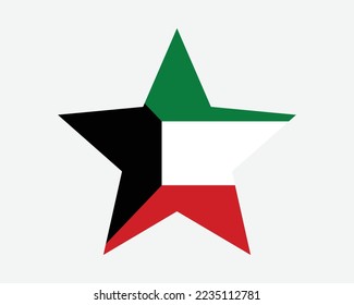 Kuwait Star Flag. Kuwaiti Star Shape Flag. State of Kuwait Country National Banner Icon Symbol Vector Flat Artwork Graphic Illustration svg