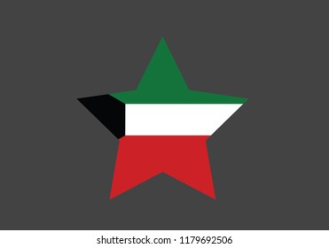 Kuwait star shape national flag country symbol