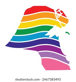 Kuwait Swoosh Silhouette Regenbogen Karte
