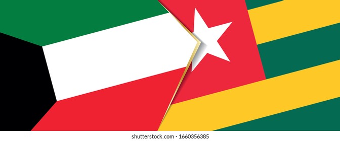 Kuwait and Togo flags, two vector flags symbol of relationship or confrontation.