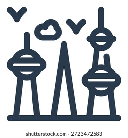 Kuwait Towers from Kuwait Vector Icon