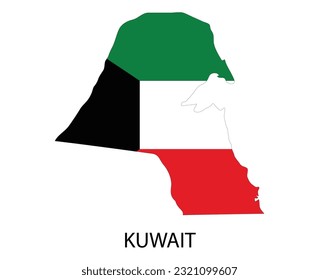 Kuwait Vector Contour Country Flags
