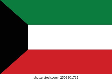 Kuwait vector flag design and illustration , National flag of Kuwait 