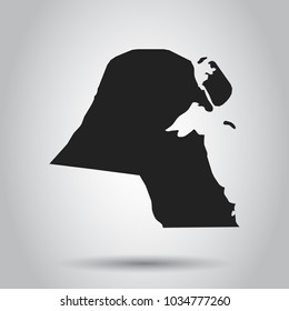 Kuwait vector map. Black icon on white background.