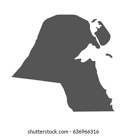 Kuwait vector map. Black icon on white background.