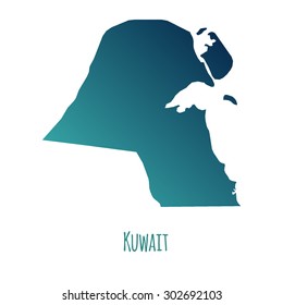 Kuwait vector map with color gradient and caption on white background. Can be used as element of your infographics or presentation