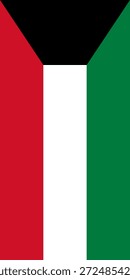 Bandera de la Vertical de Kuwait en colores oficiales, dimensiones y Relación de aspecto. Bandera de Vector que simboliza el orgullo nacional, la identidad, el patrimonio, el patriotismo y la autoridad