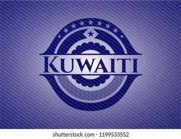 Kuwaiti badge with denim background