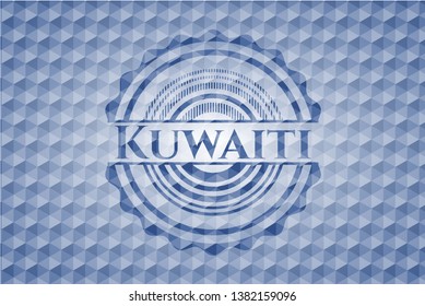 Kuwaiti blue polygonal badge. Vector Illustration. Detailed.