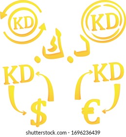Kuwaiti dinar currency symbol  icon of Kuwait vector illustration  on a white background