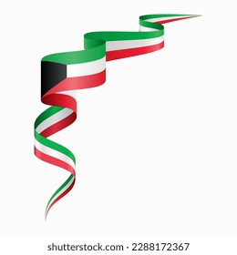 Bandera kuwaití ondeando fondo abstracto. Ilustración vectorial.
