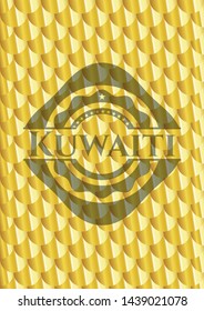 Kuwaiti gold emblem. Scales pattern. Vector Illustration. Detailed.