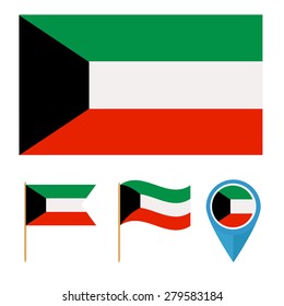 Kuwait,icons for design with reference to a particular country. flag from the same series