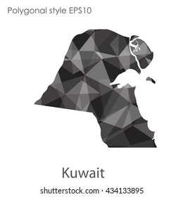 Kuwaitmap in geometric polygonal style.Abstract gems triangle,modern design background.Vector illustration EPS10