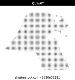 Kuwaits Umriss mit einem gepunkteten Muster erstellt