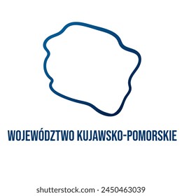 Kuyavian-Pomeranian Voivodeship (Województwo kujawsko-pomorskie) simplified outline map