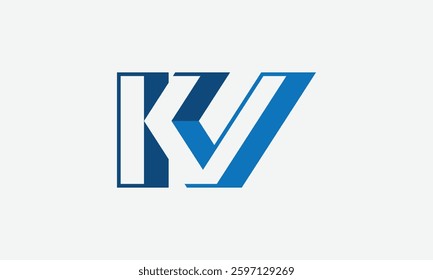 KV 3D monogram logo design