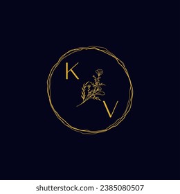 KV elegantes Hochzeitslogo in hochwertigem professionellem Design, das gut in allen Printmedien drucken kann