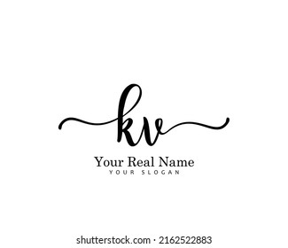 KV Logotipo inicial de belleza vectorial