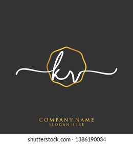 KV Initial handwriting logo template