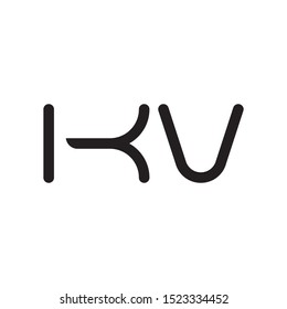 KV initial letter logo template vector icon design