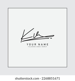 KV Initial Letter Signature Logo Template - Handwritten Vector Logo Template