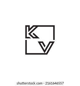 Las letras iniciales del logotipo de KV en un diseño profesional de alta calidad que se imprimirán en cualquier medio de impresión