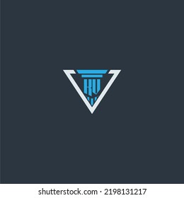 KV initial monogram for lawfirm logo ideas with creative polygon style design